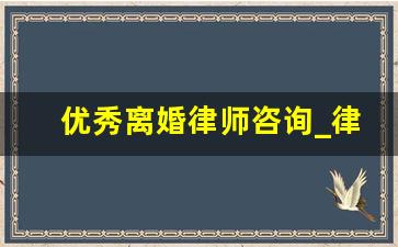 优秀离婚律师咨询_律师 离婚 咨询